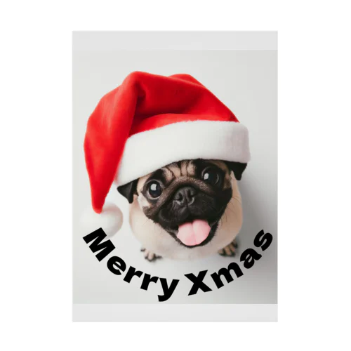 Xmas Pug 吸着ポスター