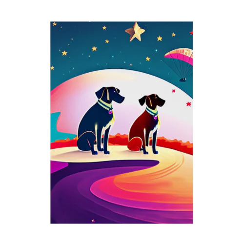 つがいの犬 Stickable Poster