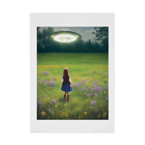 UFOと少女 Stickable Poster