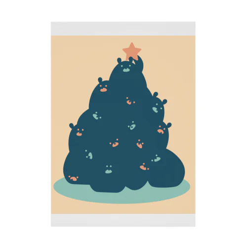 くまとクリスマスツリー Stickable Poster