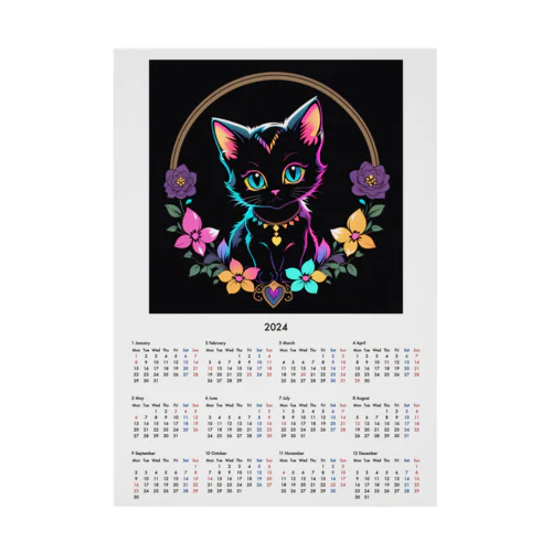 ねこのらーにあカレンダー Stickable Poster