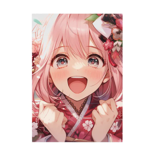 振袖の花咲く瞬間 Stickable Poster