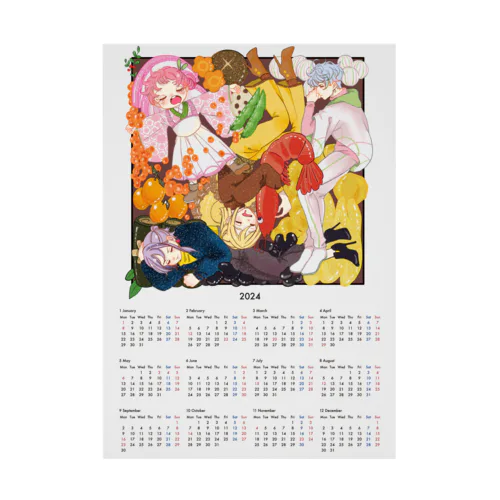 osechi nenne calendar 吸着ポスター