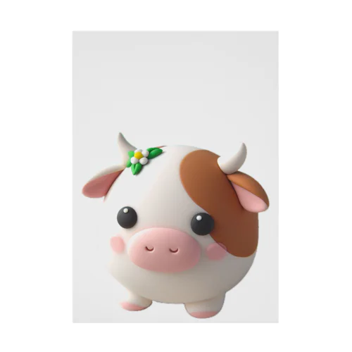 可愛い💕まんまる◯シリーズ✨　牛🐮 吸着ポスター