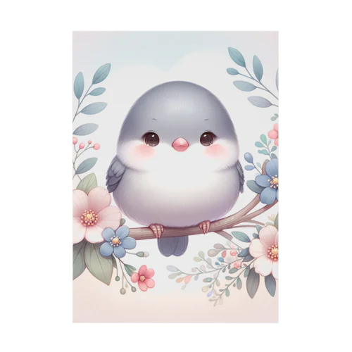癒しの文鳥ぴぃたろう Stickable Poster