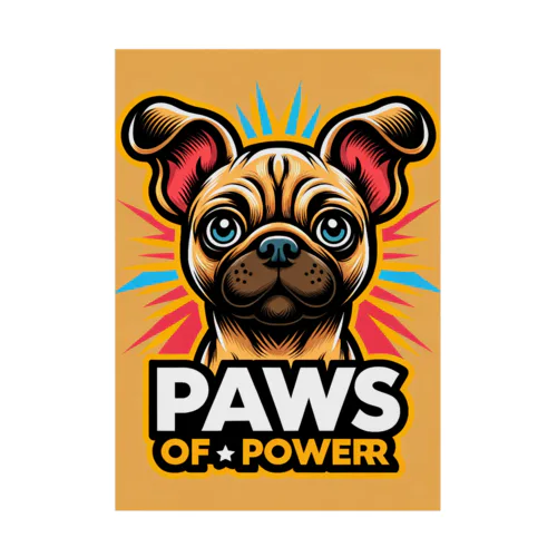 パグチワワ「Paws of Power」 吸着ポスター