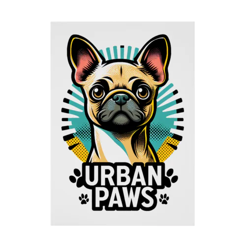 パグチワワ「Urban paws 」 Stickable Poster