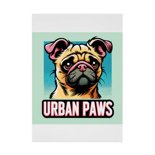 情けない顔のパグチワワ「Urban paws」 Stickable Poster