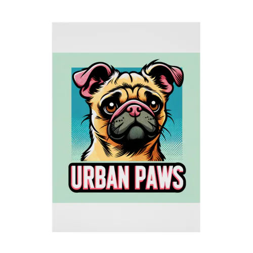 情けない顔のパグチワワ「Urban paws」 吸着ポスター