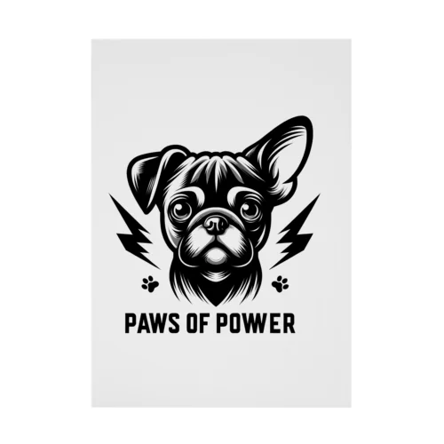 パグチワワ「Paws of Power」 Stickable Poster