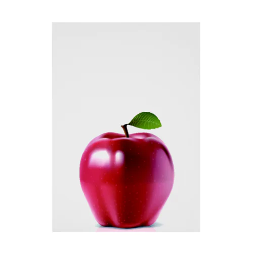 かわいい赤リンゴと葉っぱのイラスト 吸着ポスター