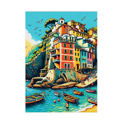 イタリアの風景　チンクエ・テッレ Stickable Poster