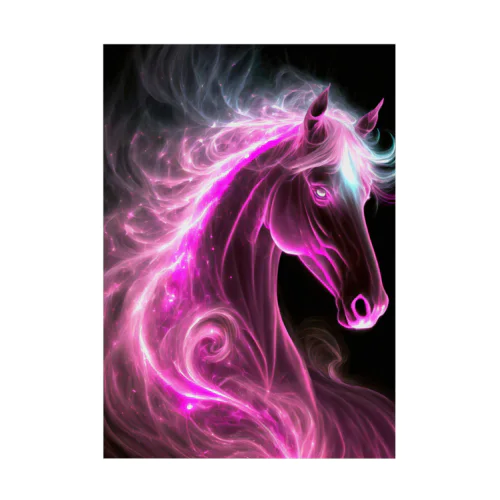 Ruby Flame Horse Stickable Poster