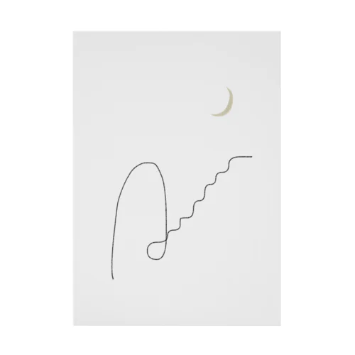 🌙 Entrance and stairs to the moon . Stickable Poster