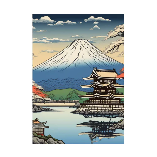 日本の風景、サムライの城　SAMURAI lived Japanese castle Stickable Poster