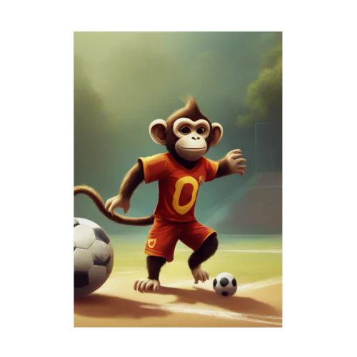 サッカー猿 吸着ポスター