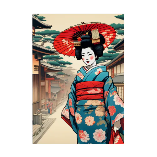 日本の風景:舞妓さん、Jpanese senery:MAIKO Stickable Poster