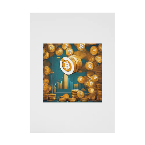 ビットコイン+チャート Stickable Poster