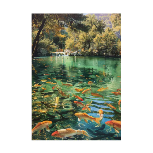 透き通ってる長良川で泳いいる魚たち アメジスト 2846 Stickable Poster