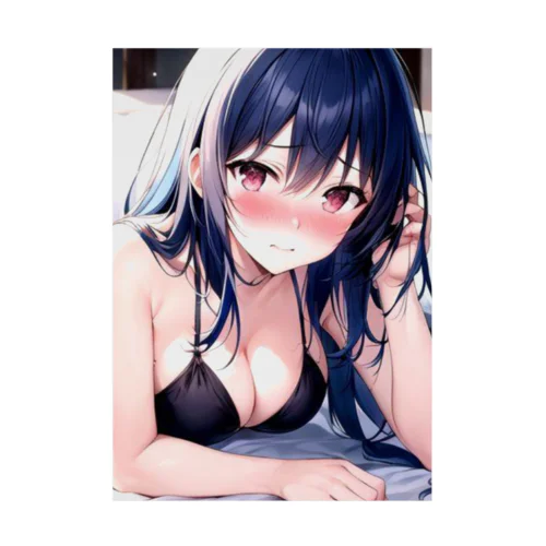 黒いビキニの女の子2（青髪Ｖｅｒ．） Stickable Poster