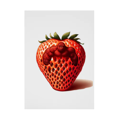 The Mighty Gorilla Strawberry  Stickable Poster