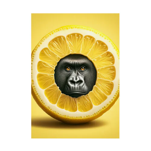 The Mighty Gorilla Lemon  Stickable Poster