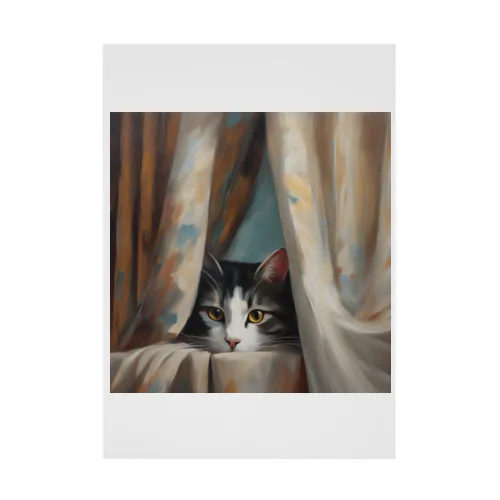窓辺の覗き猫🐱 Stickable Poster