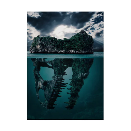 Dinosaur fossils island Stickable Poster