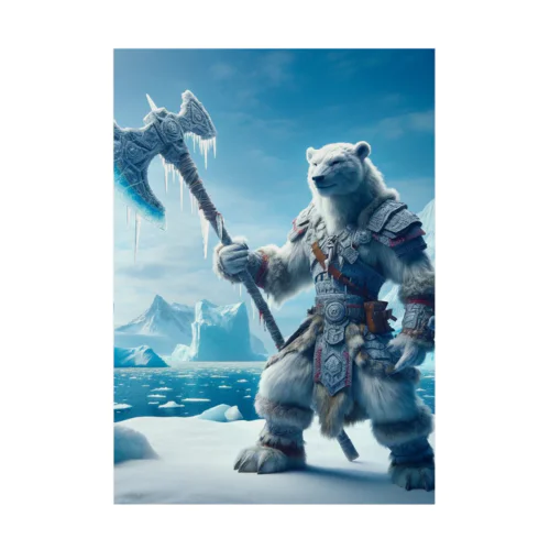 氷原のホワイトベア・ディフェンダー 吸着ポスター