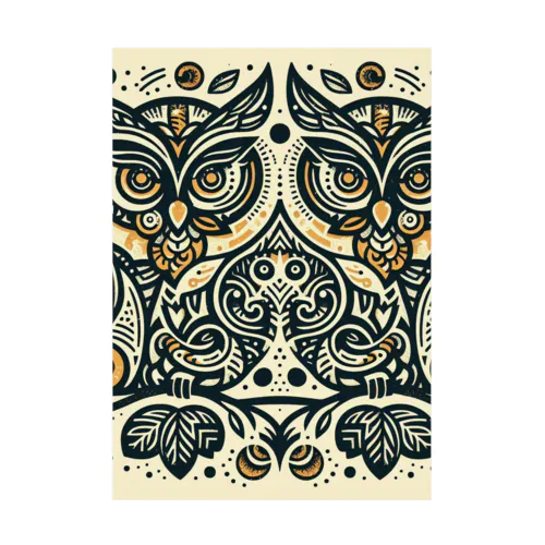 Symmetrical Owls Stickable Poster