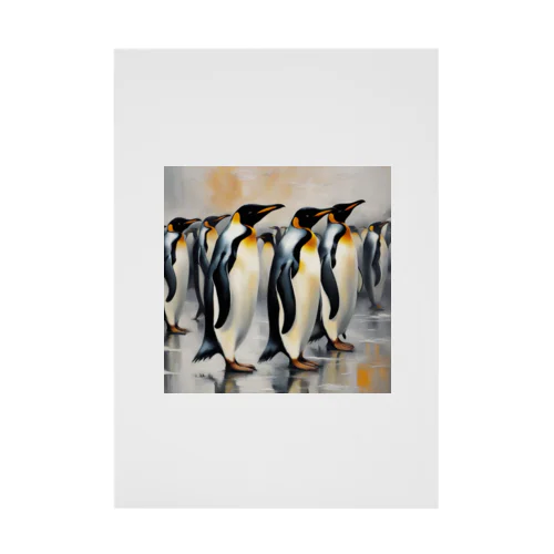 仲間のために自分を奮起するペンギン Stickable Poster
