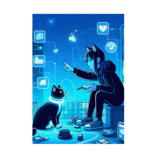 黒猫とスマートライフ Stickable Poster