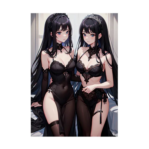 向き合う姉妹 Stickable Poster