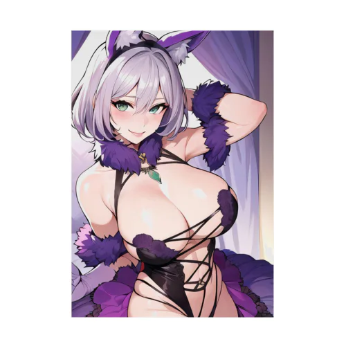 猫耳　美少女 Stickable Poster