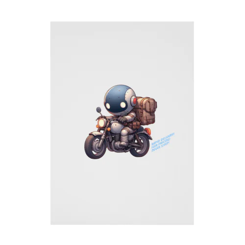 ロボットバイク便(濃色用) Stickable Poster