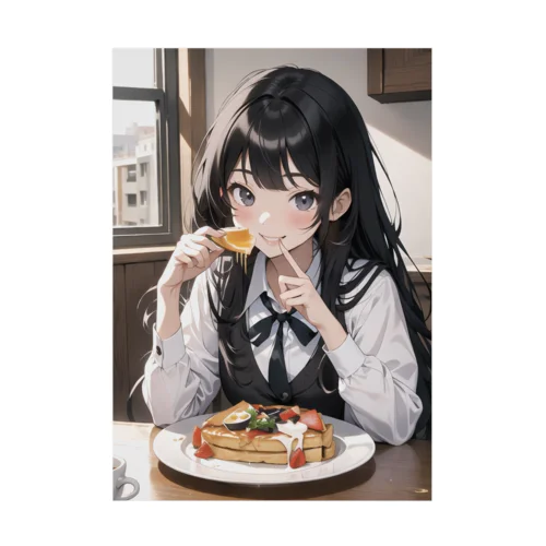 朝食中の女子高生2 Stickable Poster