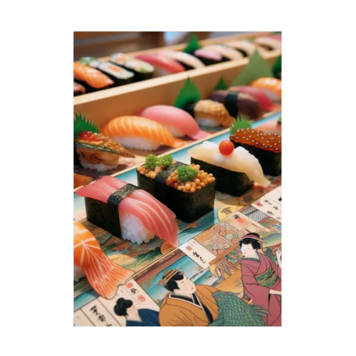 日本の風景:江戸前寿司、Japanese scenery: Edomae sushi Stickable Poster
