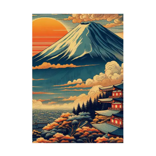 日本の風景:富士吉田市で見られる絶景、 Stickable Poster