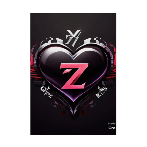 Black heart Stickable Poster