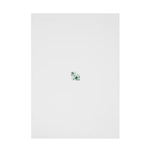数学的なデザインを持つ緑と白の花 Stickable Poster