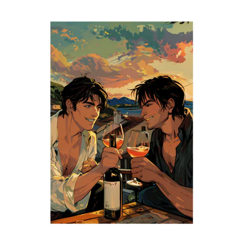 コルシカ島・ワインで乾杯　Tomoe bb 2712 Stickable Poster