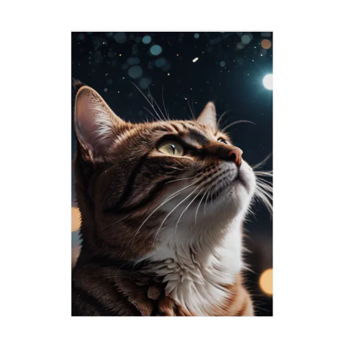 星を見る猫 Stickable Poster