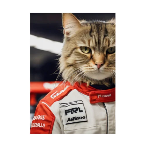 Ｆ１レーサー猫 Stickable Poster