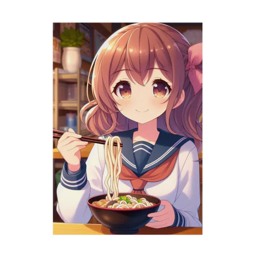 うどんを食べるjk Stickable Poster