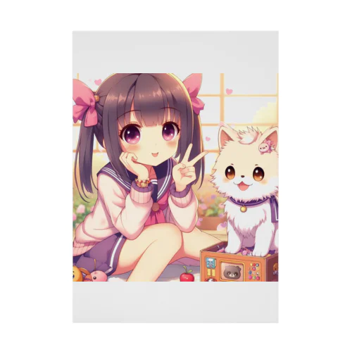 愛犬とツーショット Stickable Poster