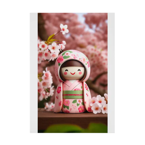 kokeshi dolls桜 Stickable Poster