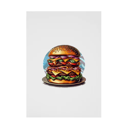 あなたを満足させるバーガーを!（濃色用） Stickable Poster