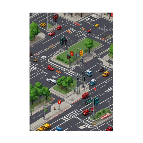 「都会の信号 道路マップ」 Stickable Poster