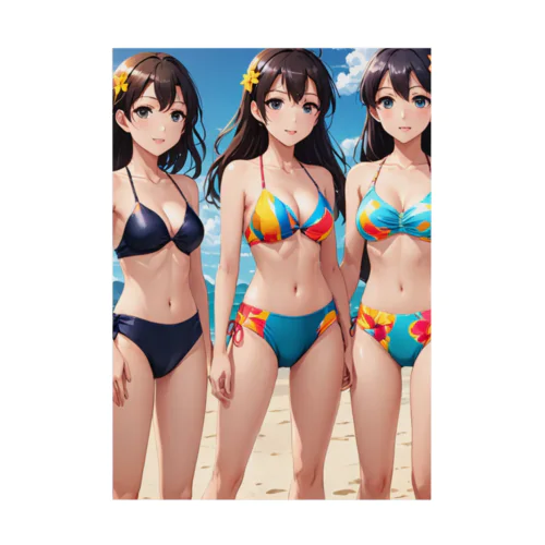 美少女シリーズ　SUMMER　GIRLS Stickable Poster