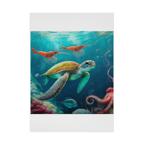 海亀 吸着ポスター